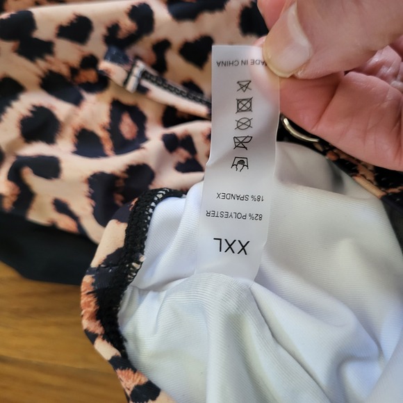 Women 2XL XXL Animal Print One Piece Tie Back Swimsuit Swimwear - Picture 6 of 7